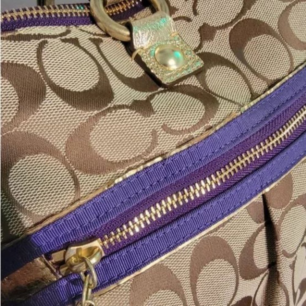 Coach Poppy Tartan Plaid Applique Glam Bag - Picture 9 of 12